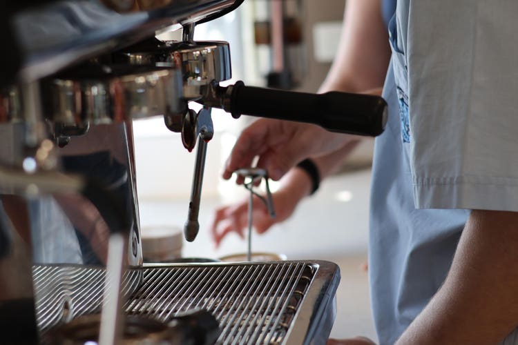 Coffee machine in cafe.