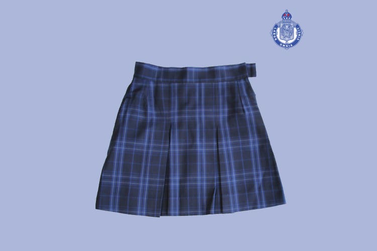Girls Tartan Skirt Navy Check